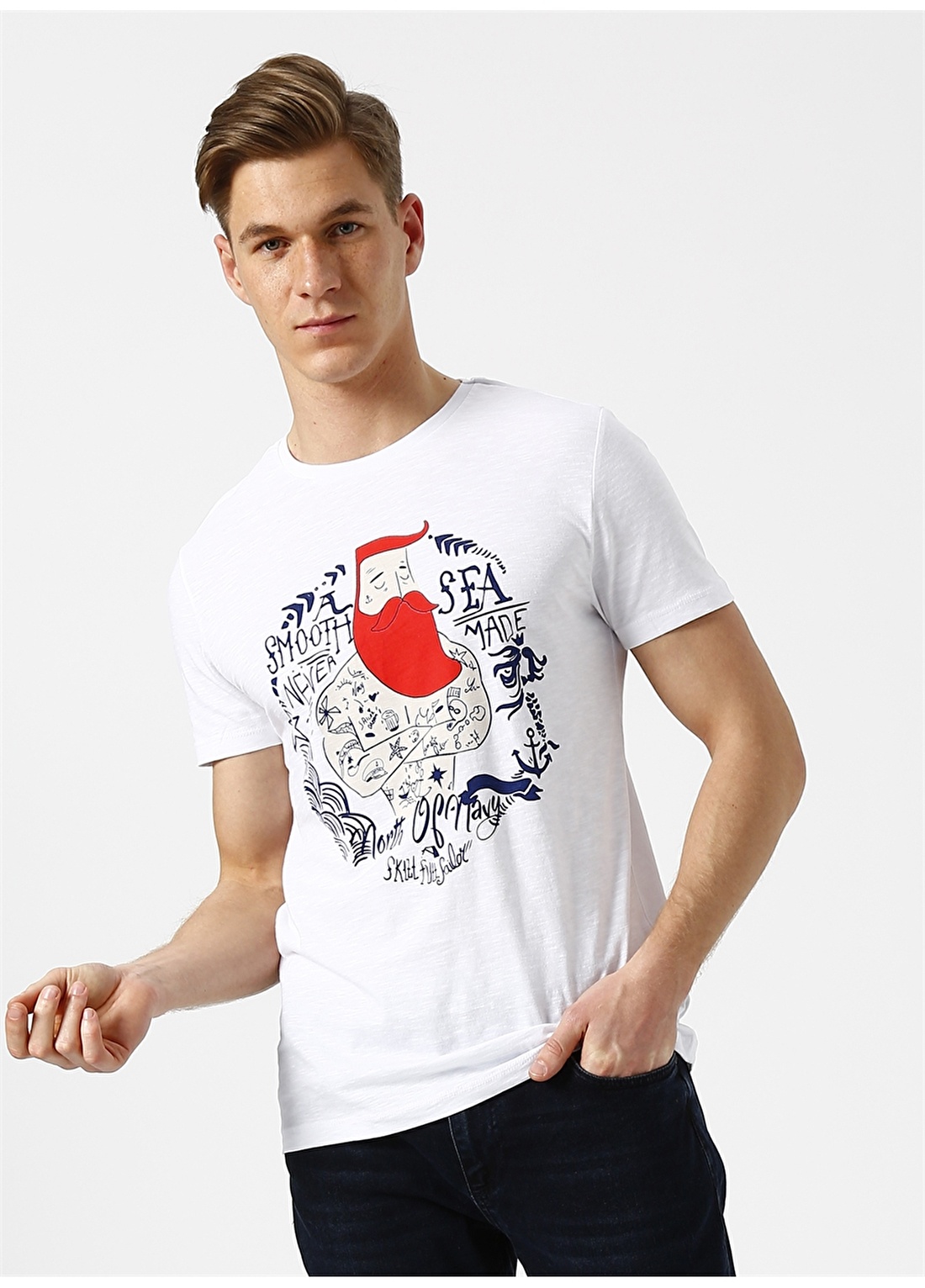 North Of Navy Beyaz T-Shirt