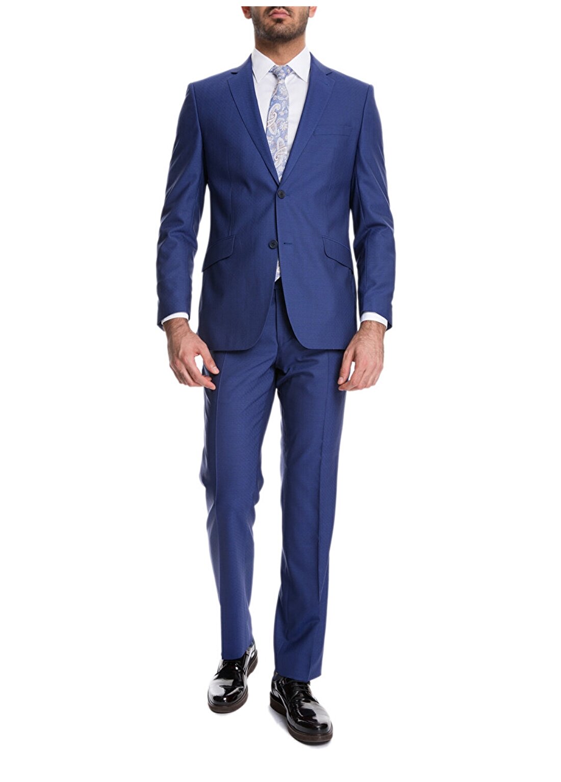 Pierre Cardin Yuvarlak Yaka Uzun Kol Açık Lacivert Erkek Takım Elbise