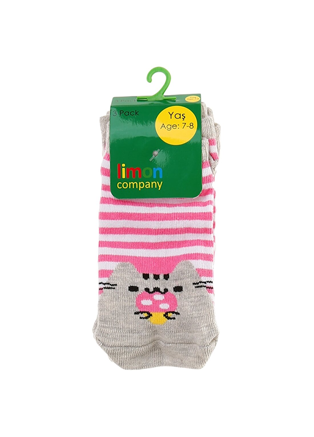 Limon Pembe Kız Çocuk Spor Çorap LIS-01