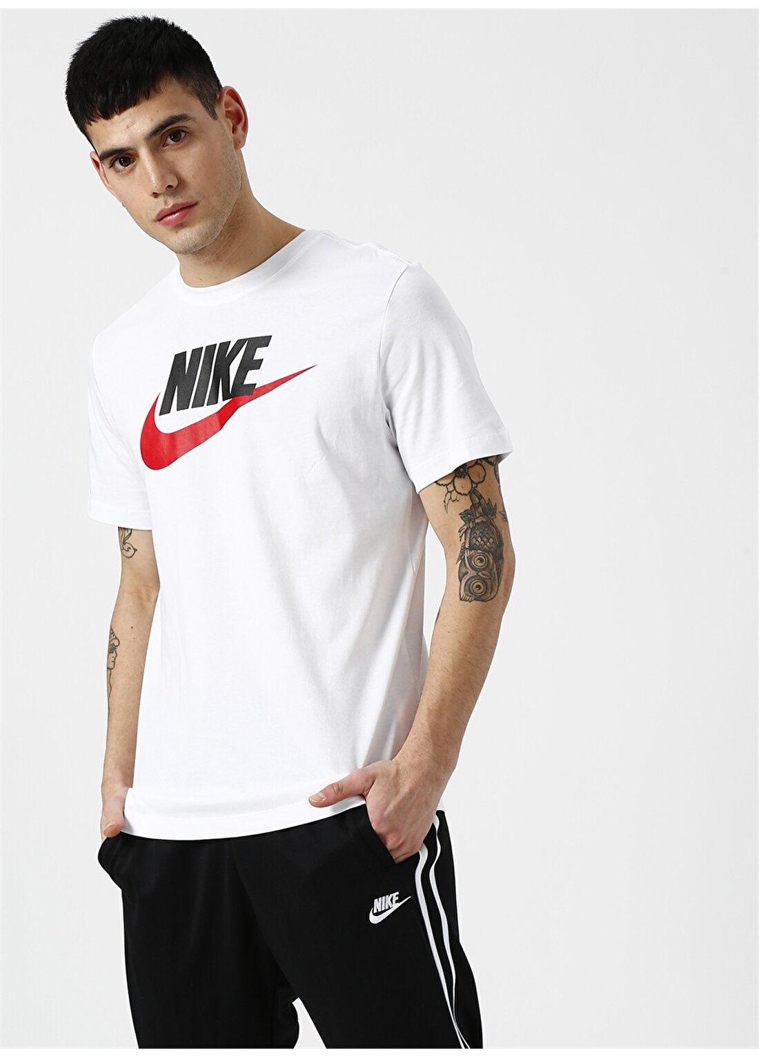 Nike Beyaz Erkek T-Shirt AR5004-100 M NSW TEE ICON FUTURA