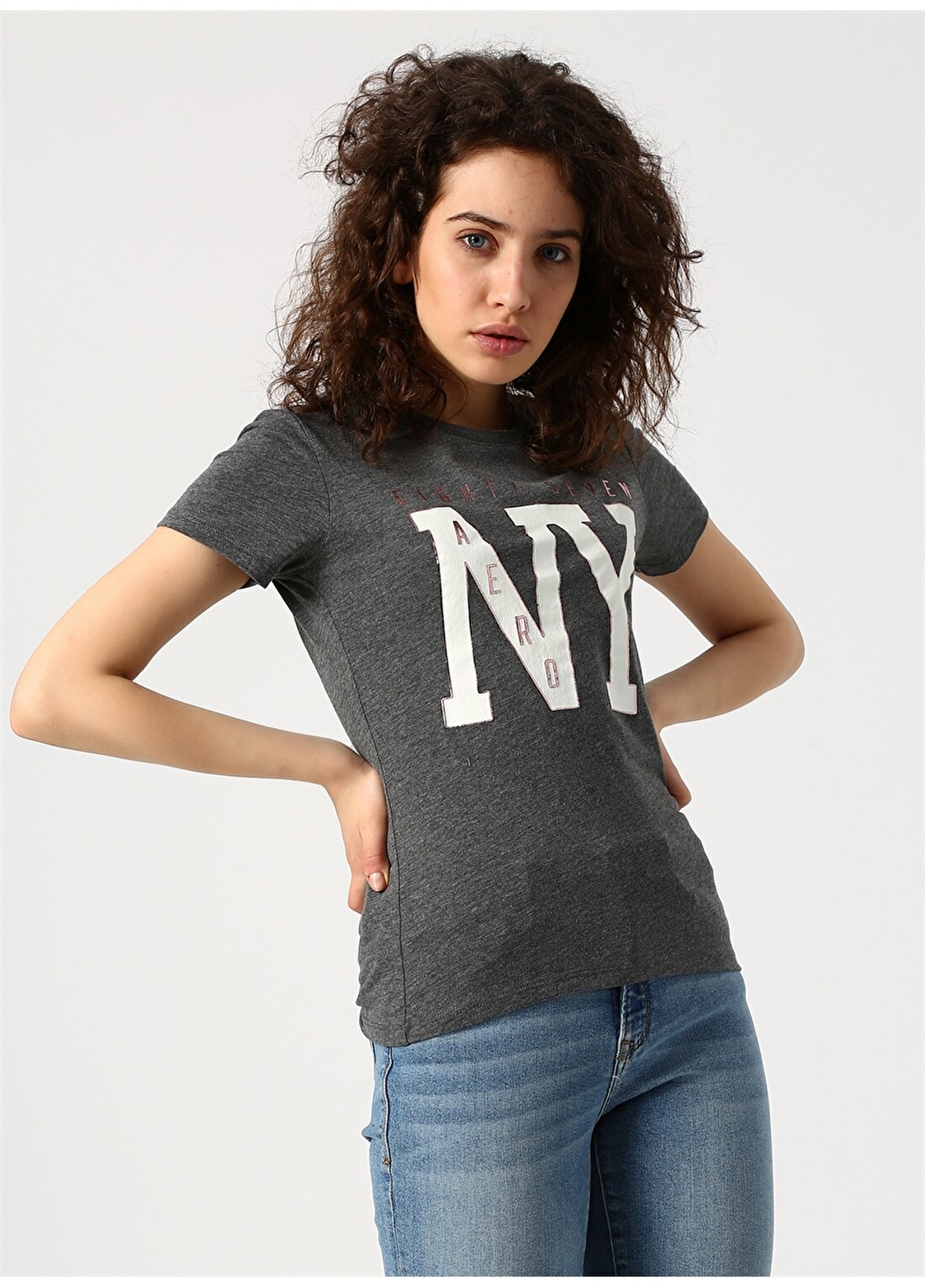 Aeropostale Gri Melanj T-Shirt