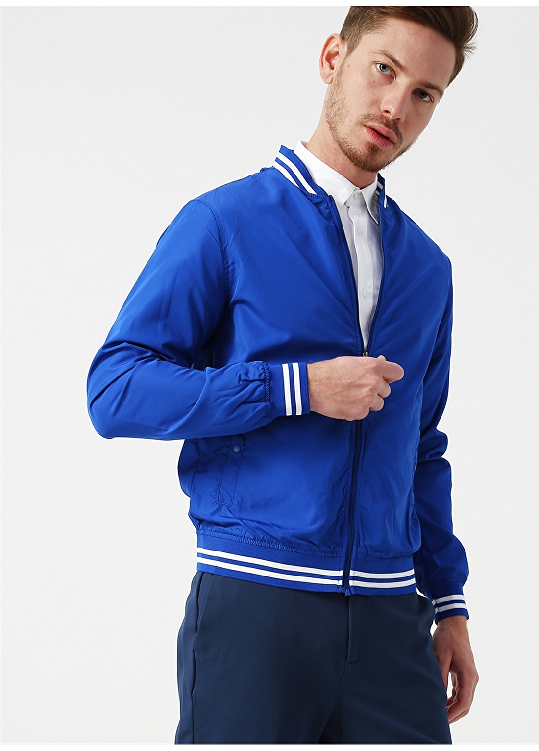 Jack & Jones 12151889 Bahamas Bomber Erkek Mavi Mont