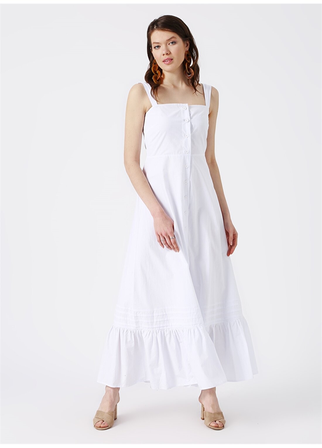 Beymen Studio Askılı Beyaz Elbise