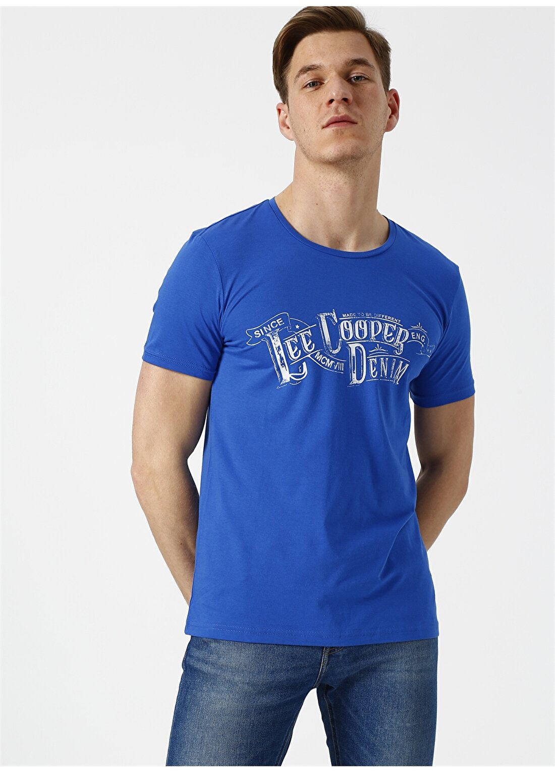 Lee Cooper Yazılı Koyu Mavi T-Shirt