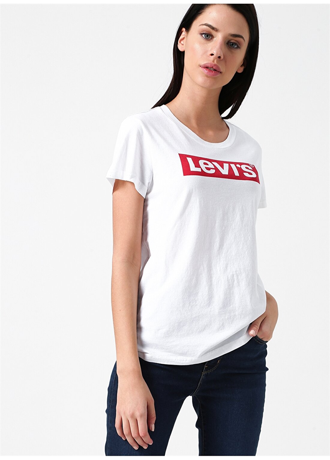 Levis The Perfect Tee New Red Box Tab White T-Shirt