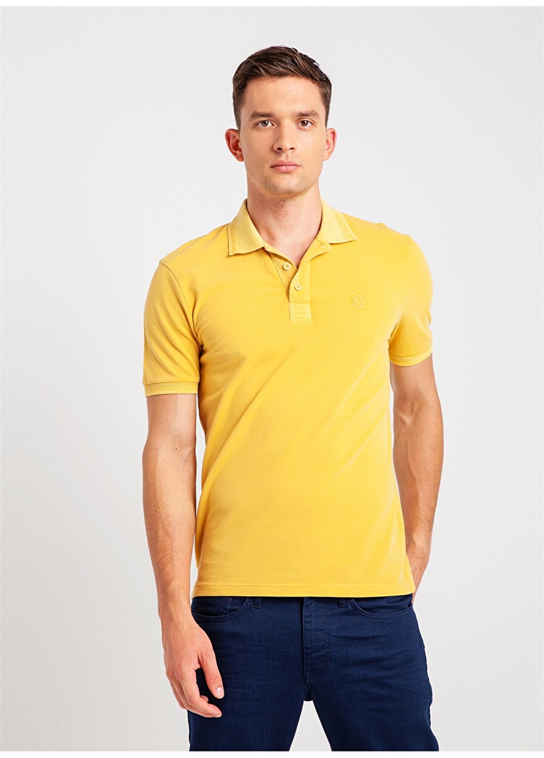 Mustang Düz Sarı Polo T-Shirt