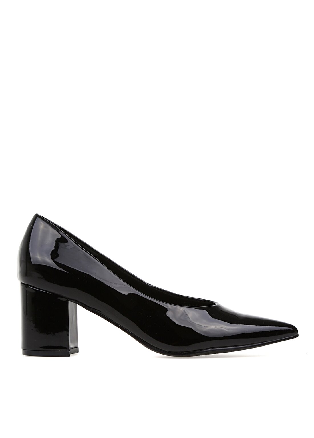 Vero Moda Hazel Sivri Burunlu Siyah Rugan Topuklu Ayakkabı
