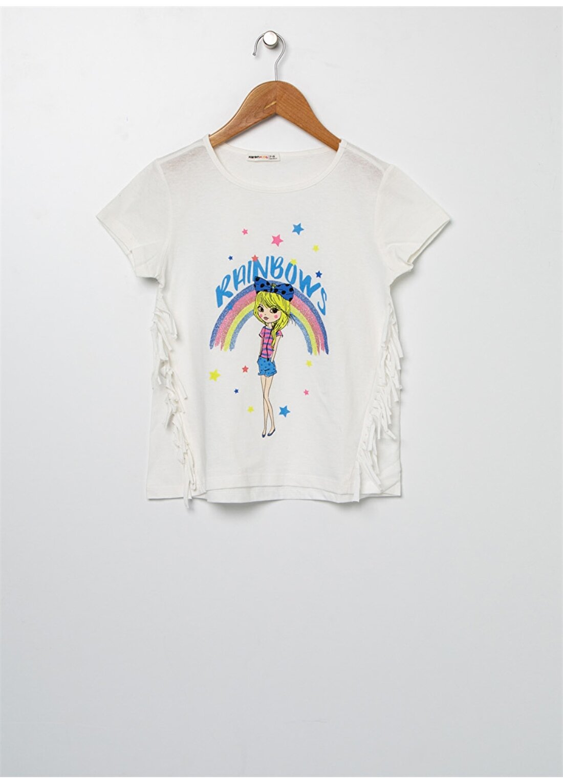 Koton Kız Çocuk Baskılı Beyaz T-Shirt