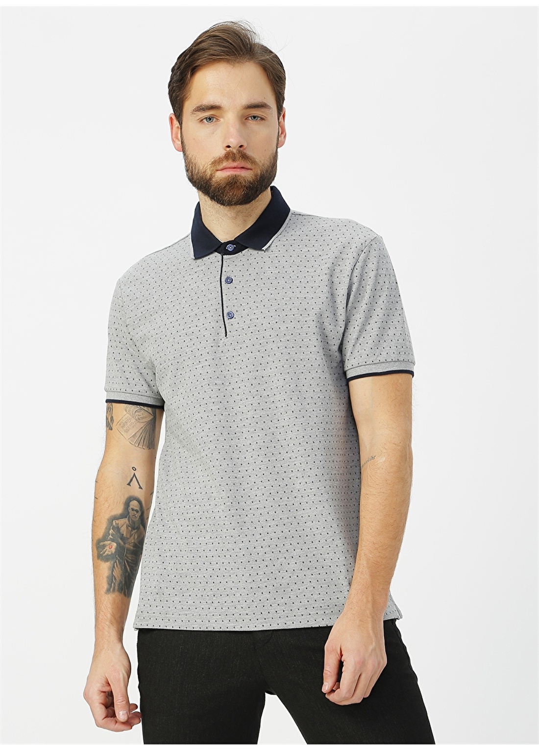 George Hogg Polo Yaka Gri T-Shirt