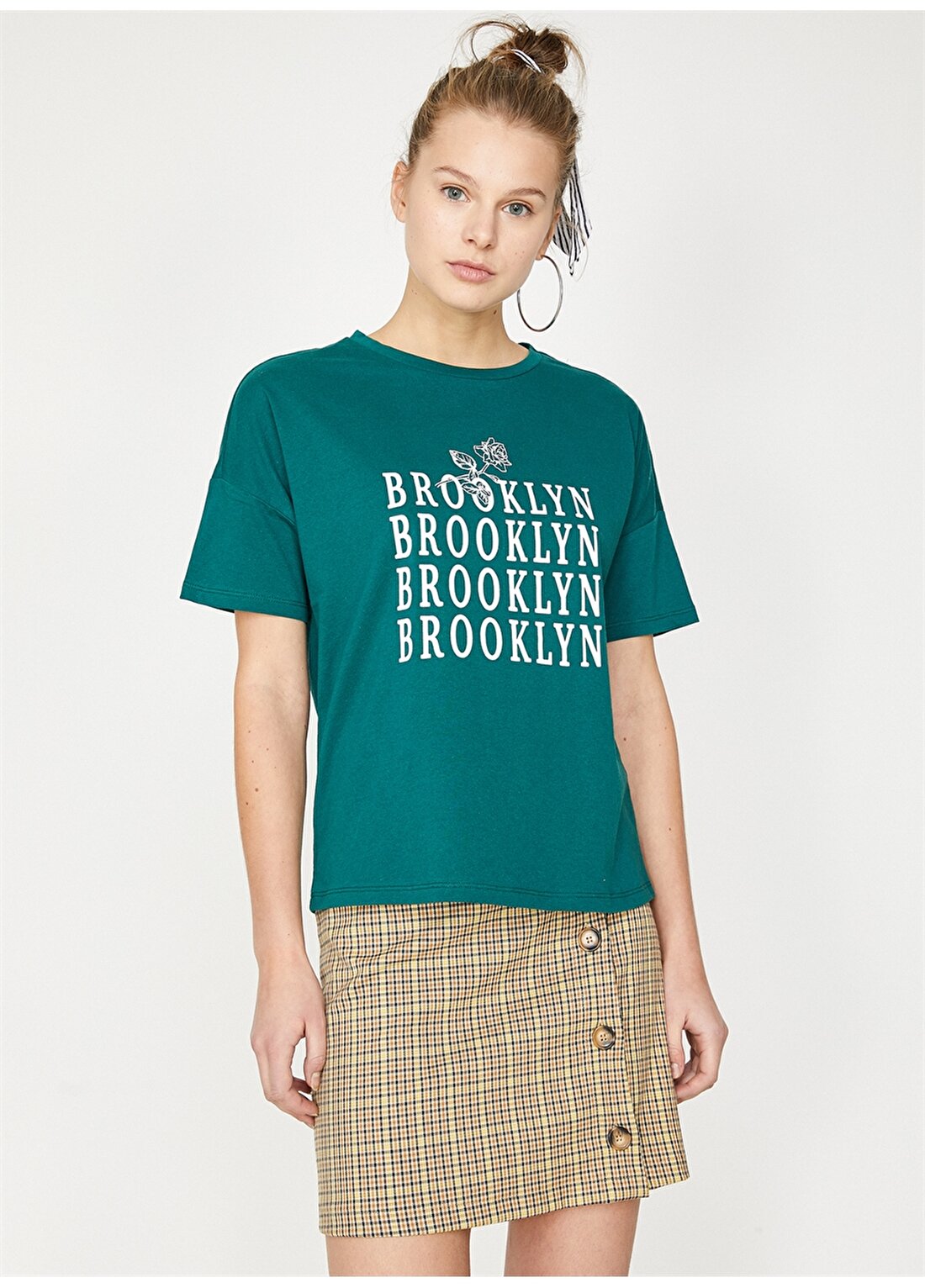 Koton Yeşil Kadın T-Shirt 9YAL18583IK