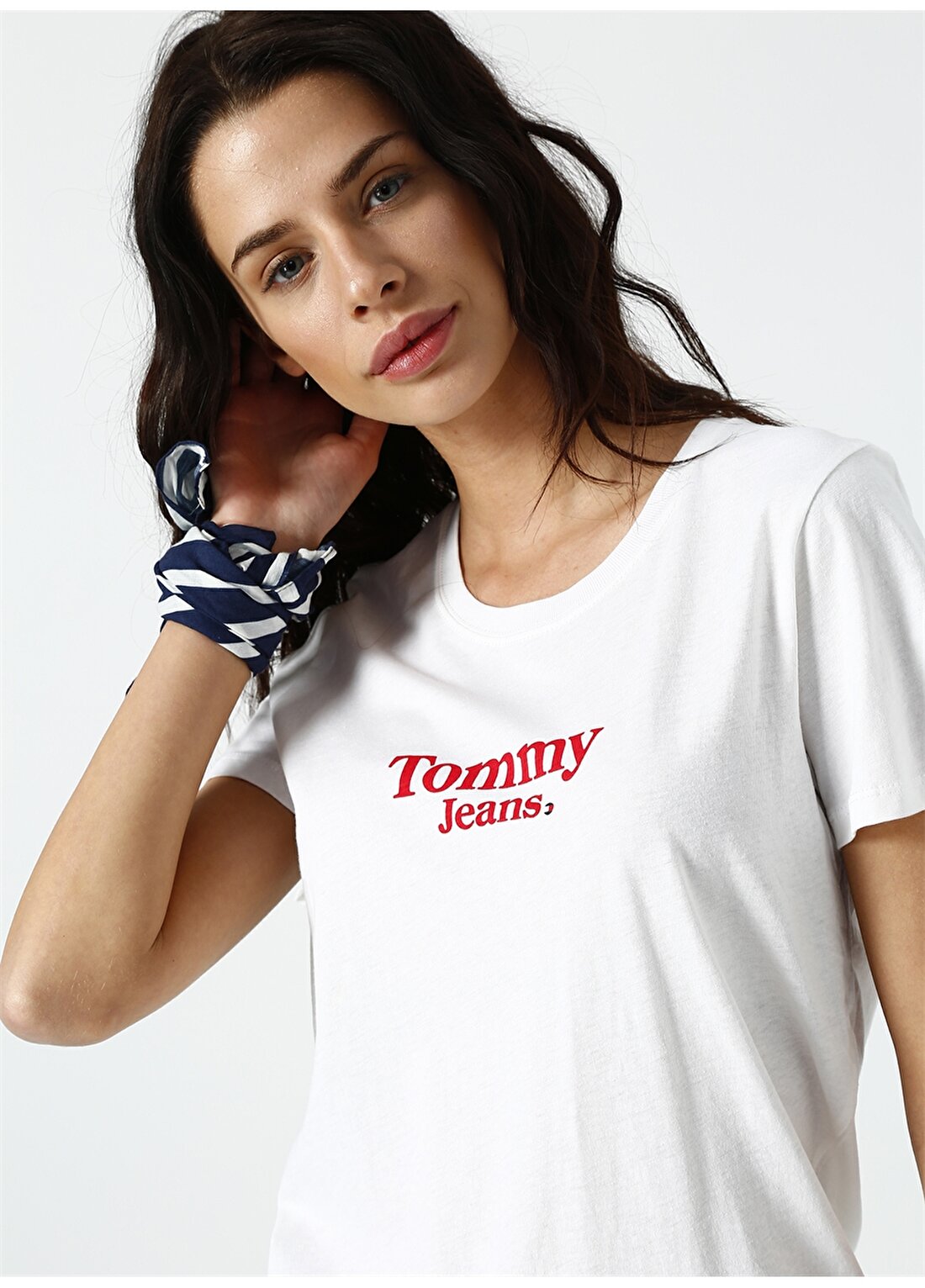 Tommy Jeans Yazılı Beyaz T-Shirt