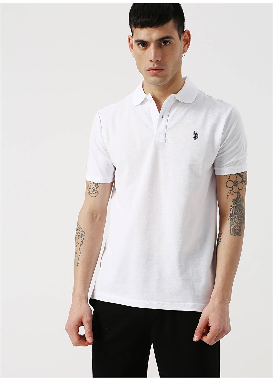 U.S. Polo Assn. Beyaz Erkek Polo T-Shirt