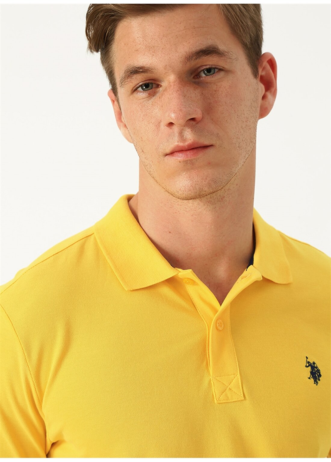 U.S. Polo Assn. Polo Yaka Düz Sarı Erkek Polo T-Shirt G081GL011.739379