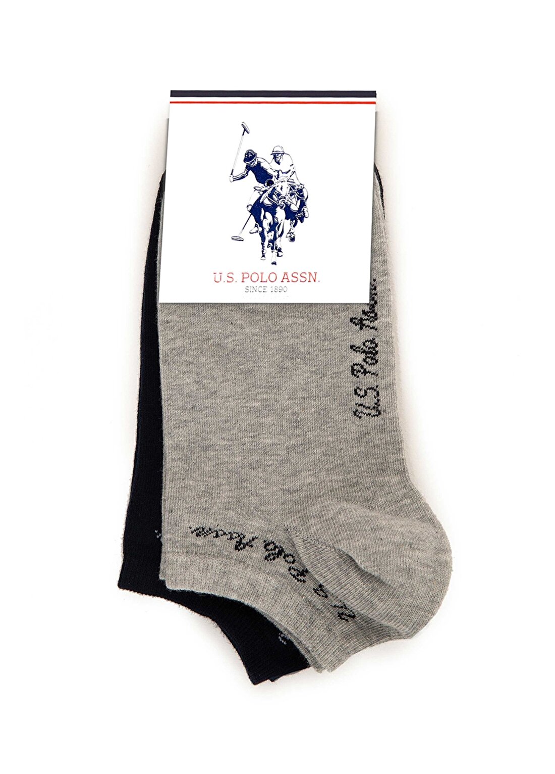 U.S. Polo Assn. 2'Li Gri Melanj Soket Çorap
