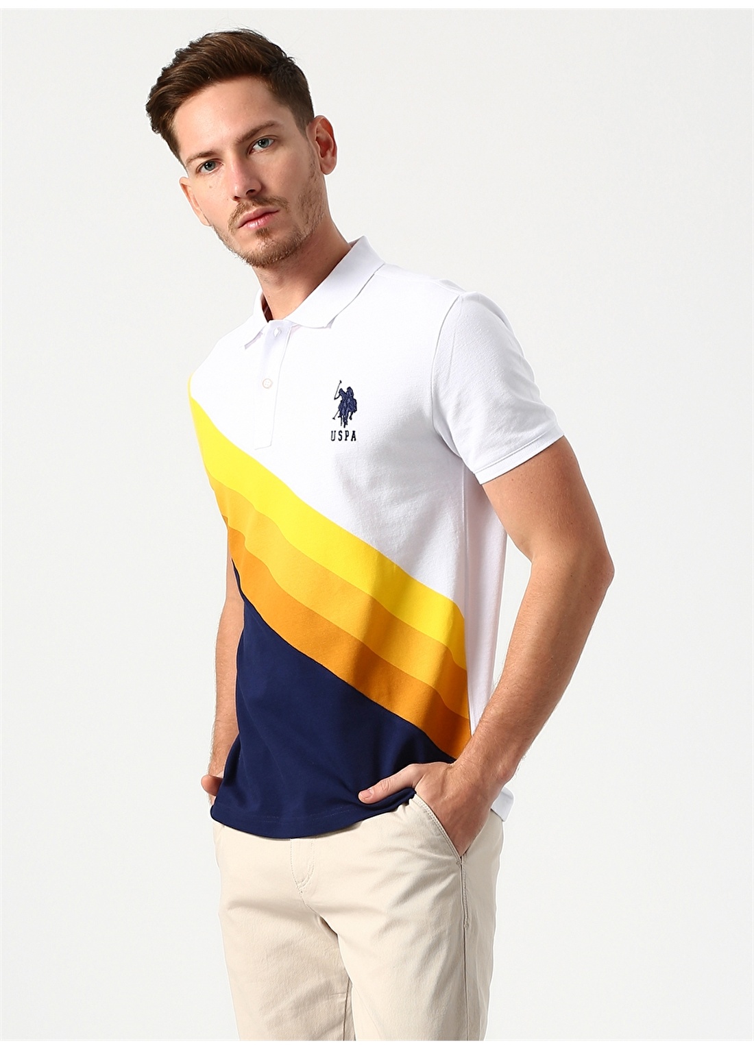 U.S. Polo Assn. Sarı Erkek Polo T-Shirt