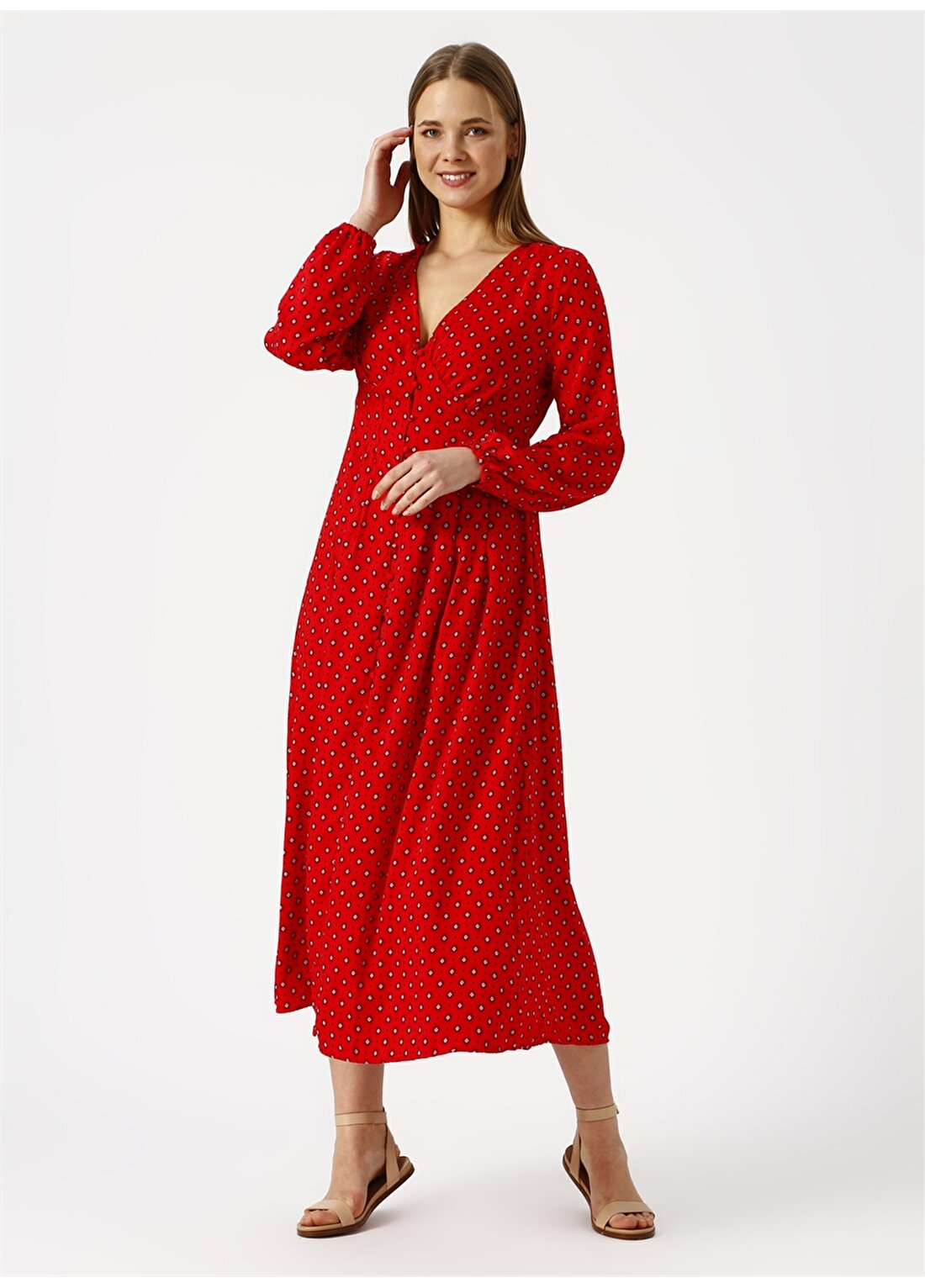 Only 15171899 Kırmızı Kadın Elbise