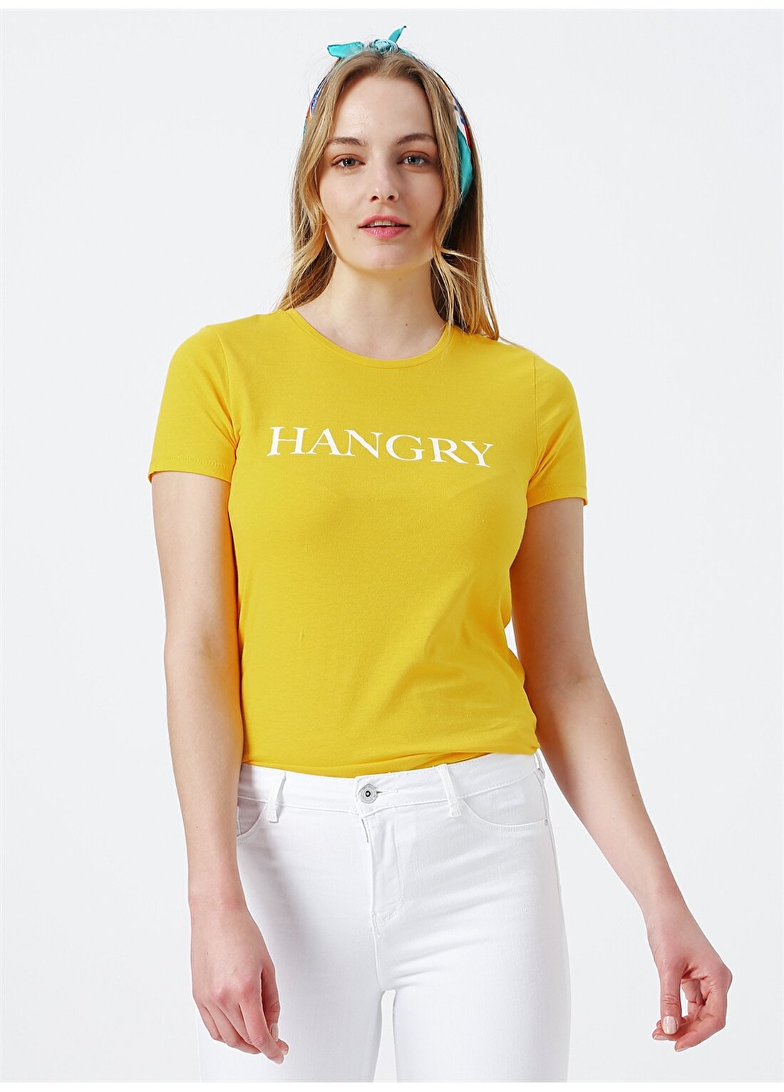 Only Yazılı Sarı T-Shirt