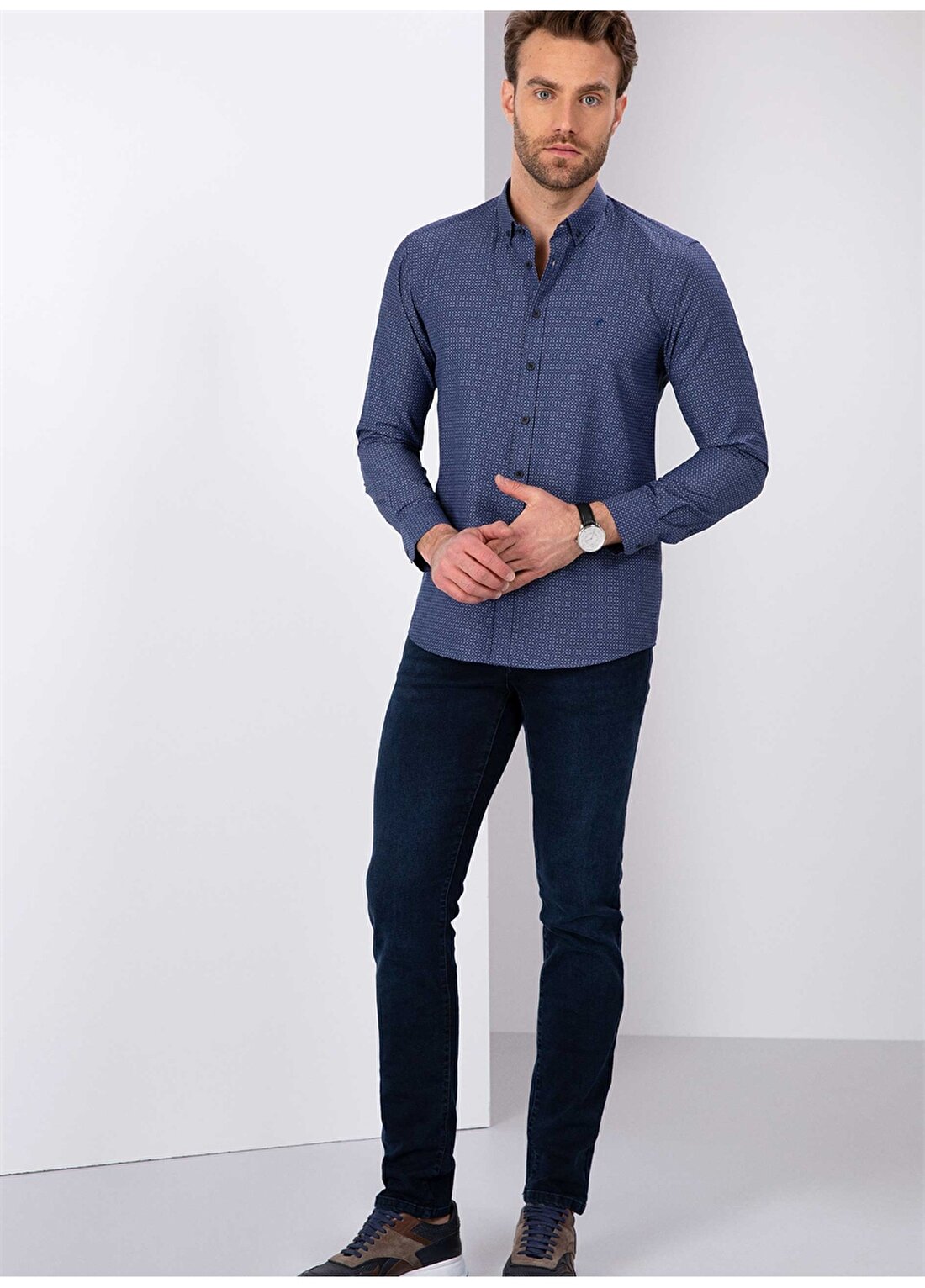 Pierre Cardin Slim Fit İndigo Denim Pantolon