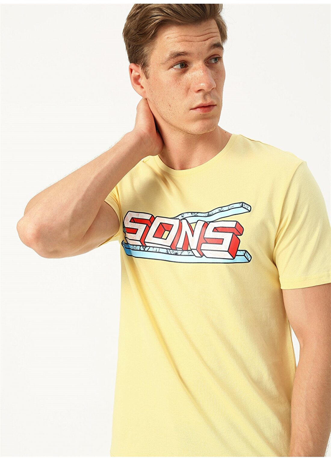 Only & Sons Baskılı Sarı T-Shirt
