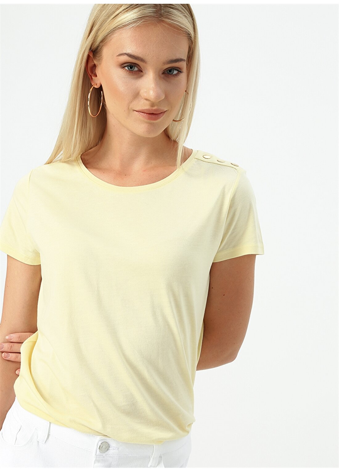 Pierre Cardin Açık Sarı Kadın T-Shirt G022SZ011.762224