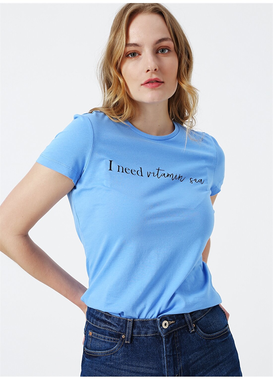 Vero Moda Açık Mavi Kadın T-Shirt