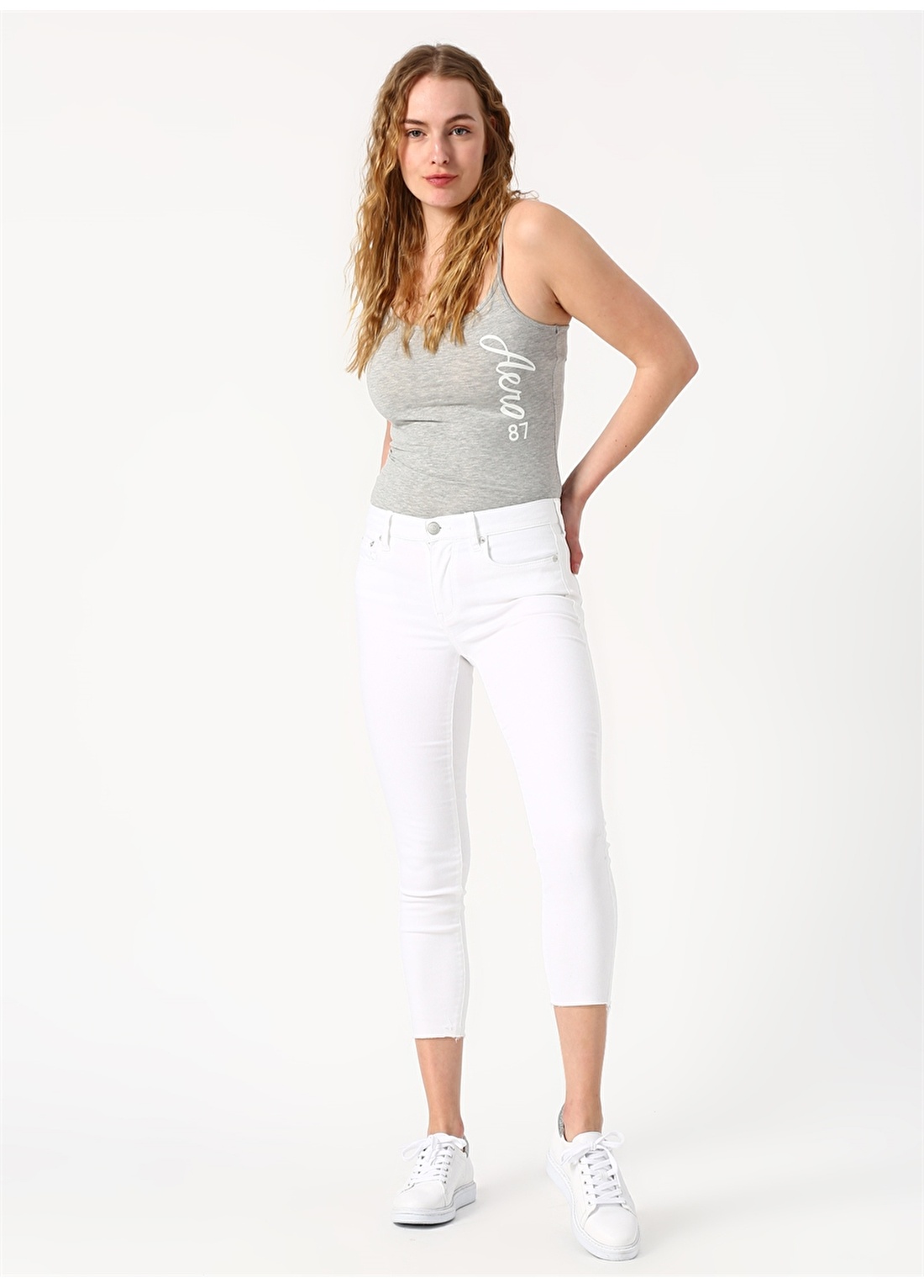 Aeropostale Skinny Fit Beyaz Denim Pantolon