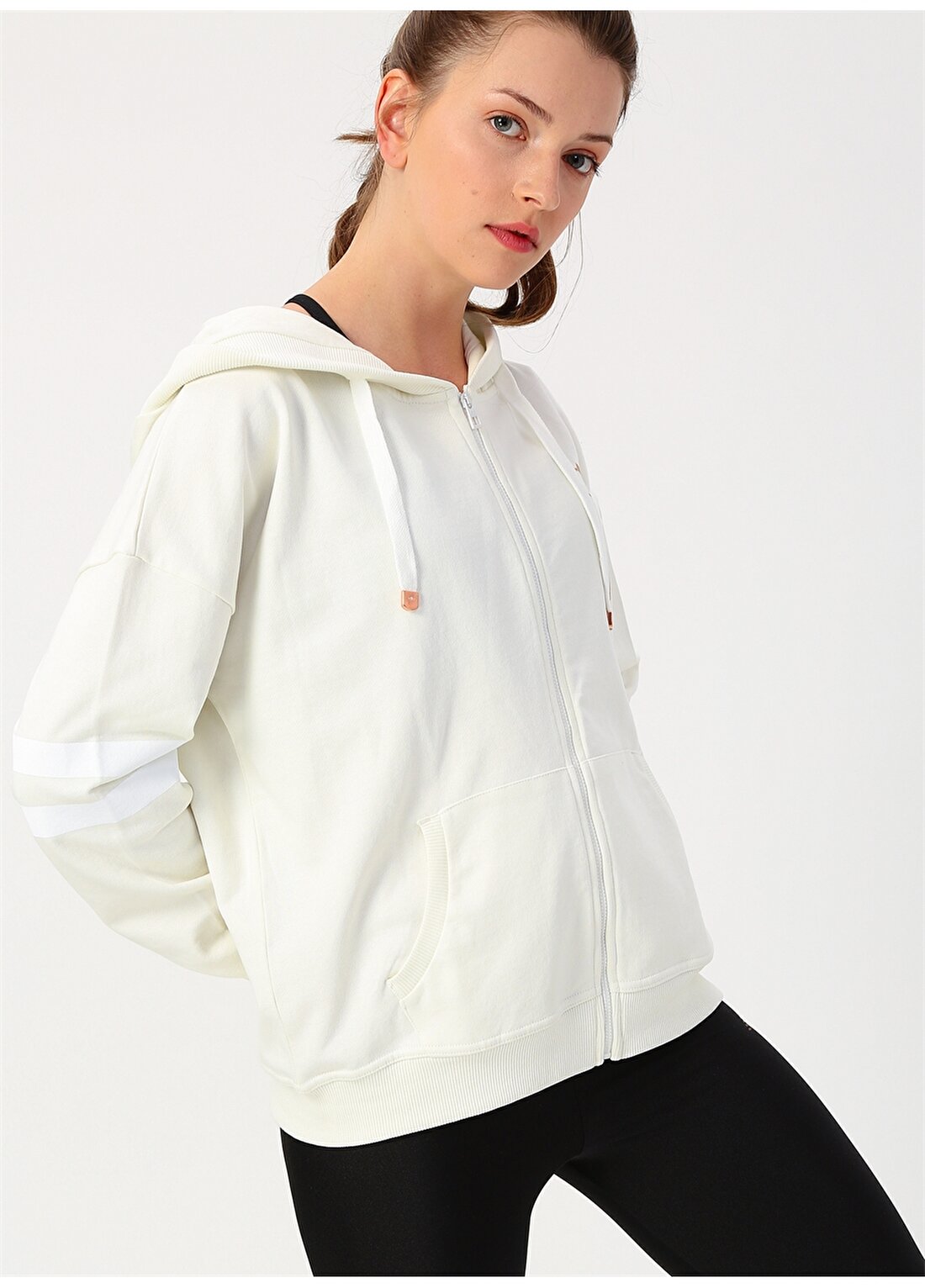 New Balance Beyaz Kapüşonlu Sweatshirt