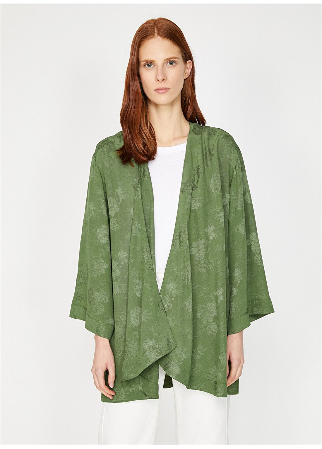Koton Desenli Yeşil Kimono