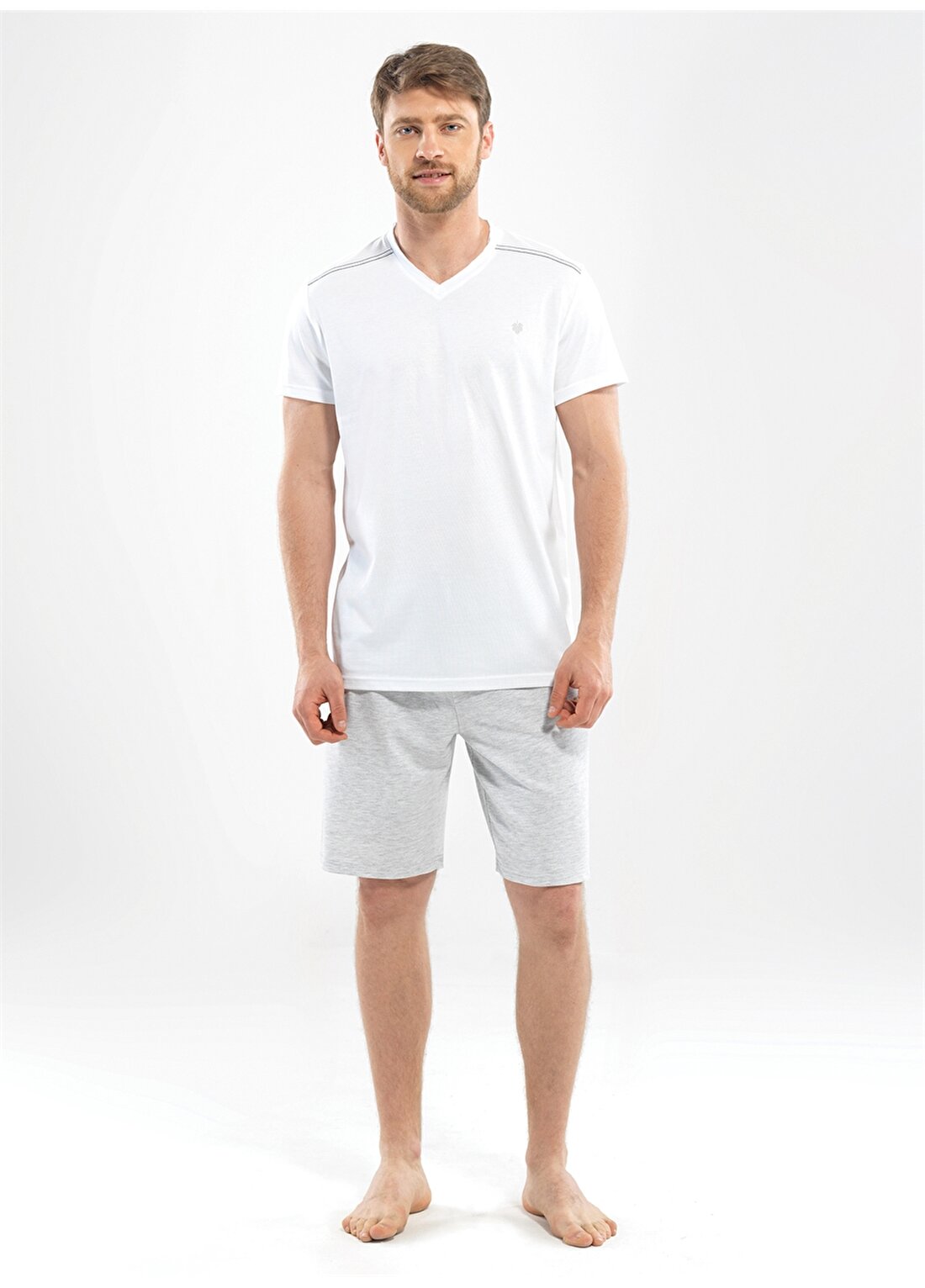 Blackspade Erkek V Yaka Beyaz T-Shirt