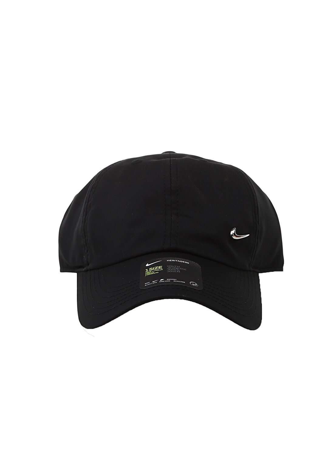 Nike Siyah Çocuk Düz Şapka AV8055-010 Y NK H86 CAP METALSWOOSH