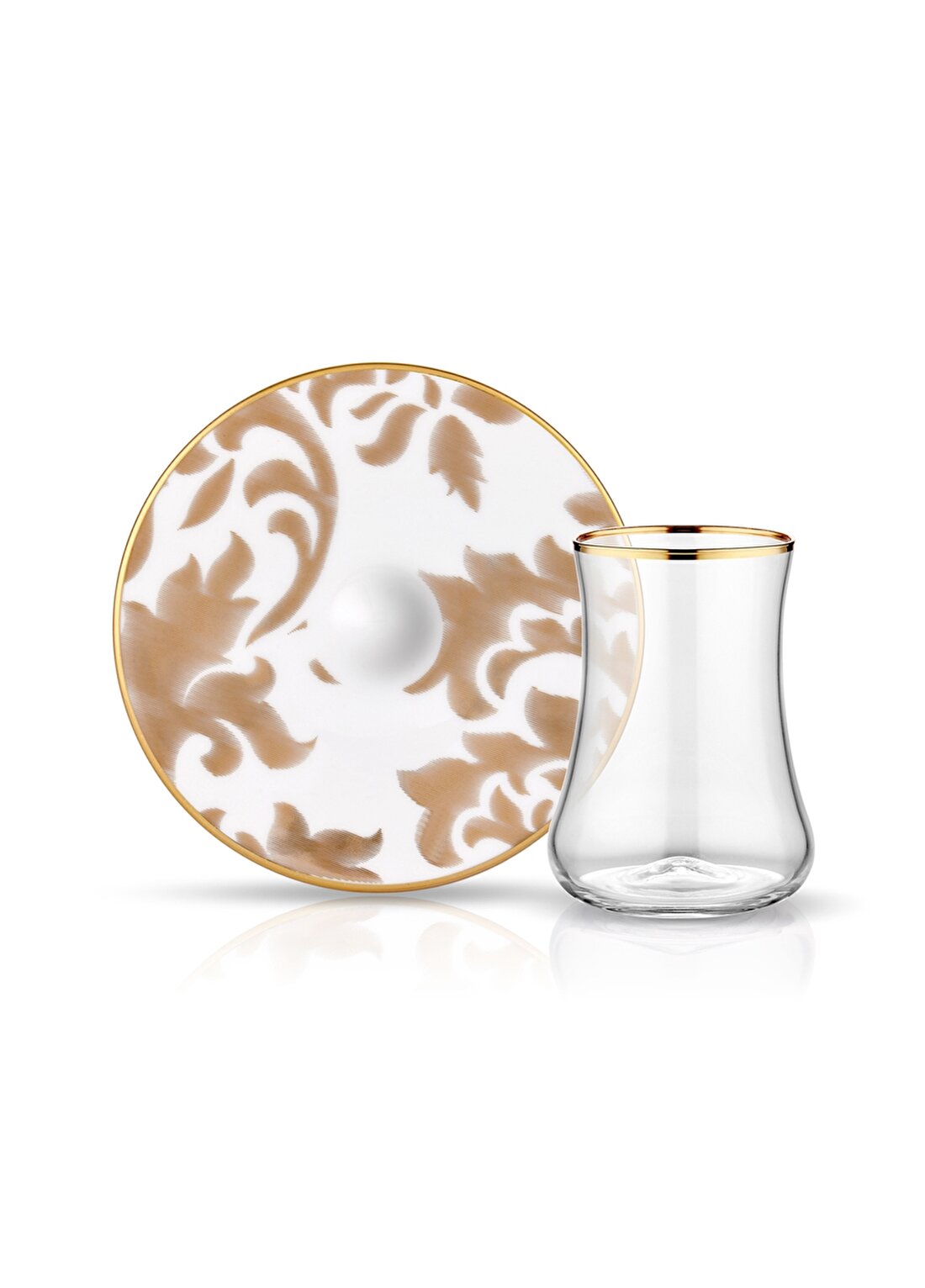 Koleksiyon Dervish 6'Lı Gold Leaf Porselen Altın Çay Seti