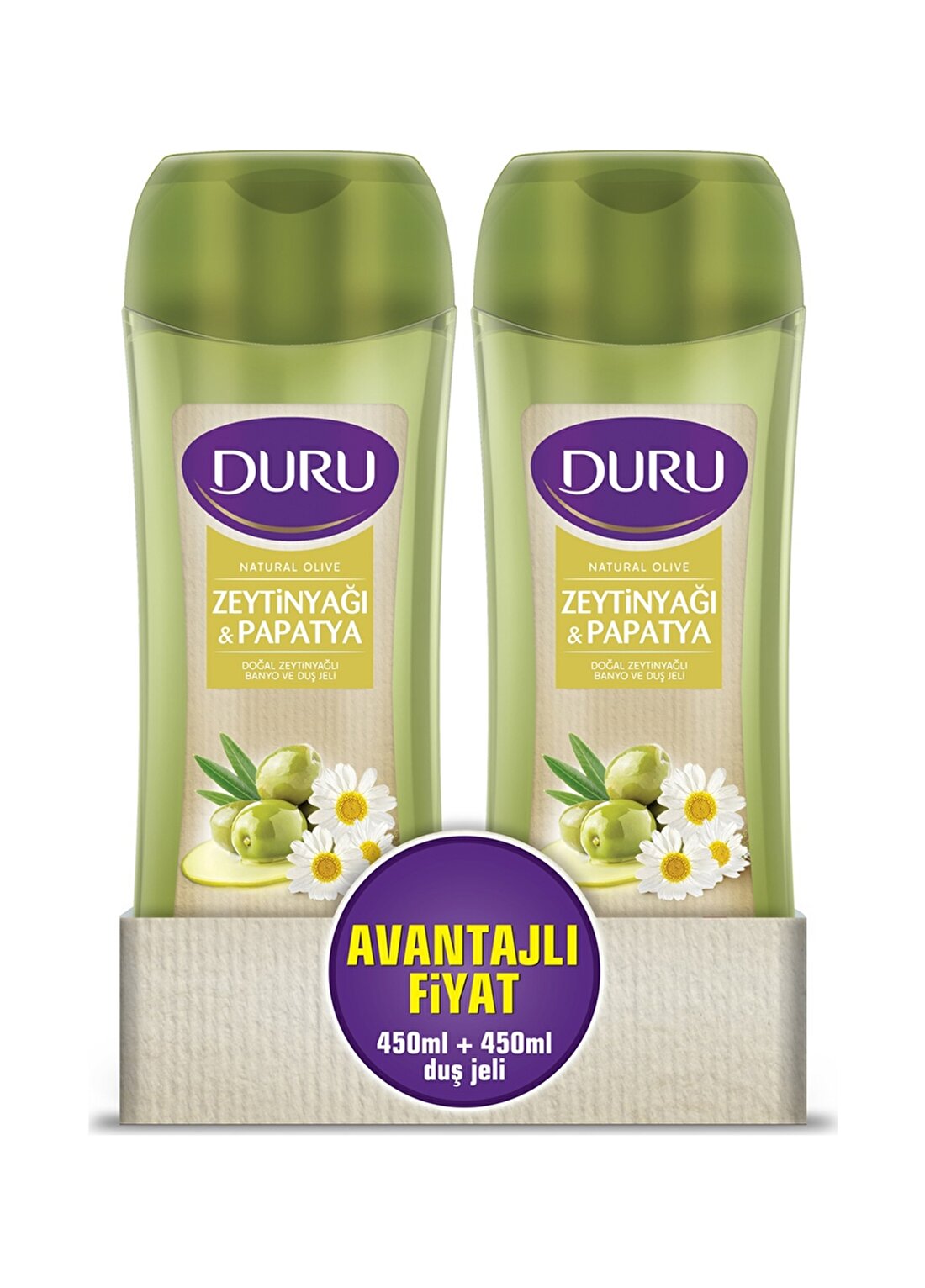 Duru Natural Olive Papatya Duş Jeli 450Ml & 450 Ml Fırsat Paketi