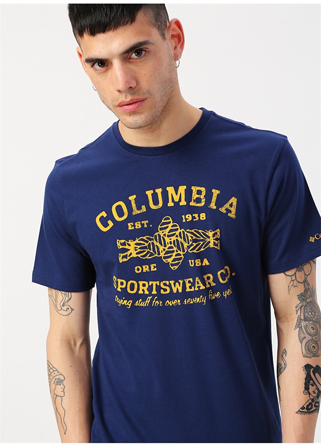 Columbia Baskılı Lacivert T-Shirt