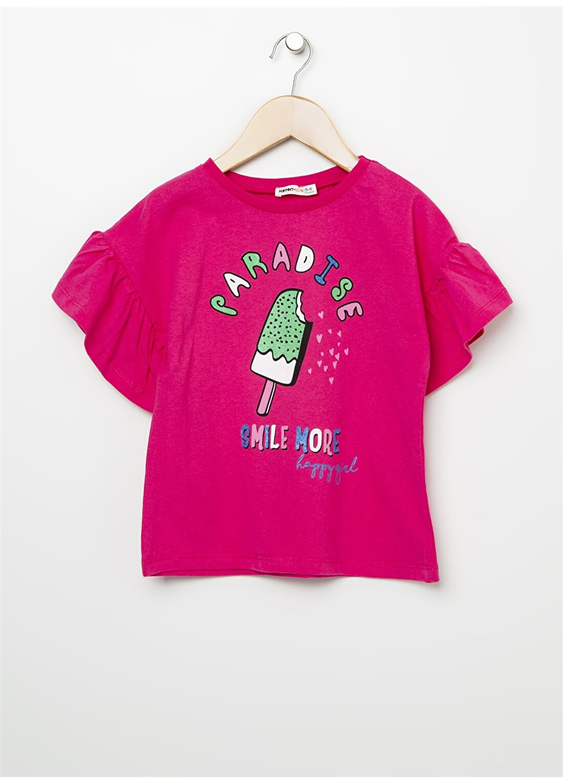 Koton Fuşya Kız Çocuk T-Shirt