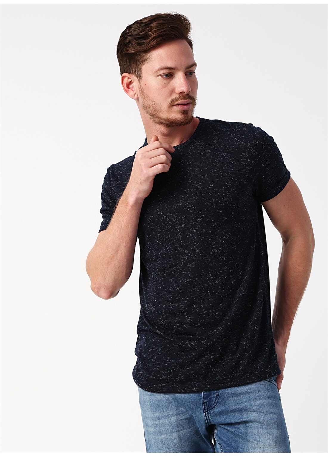 Koton Basic Kırçıllı Lacivert T-Shirt