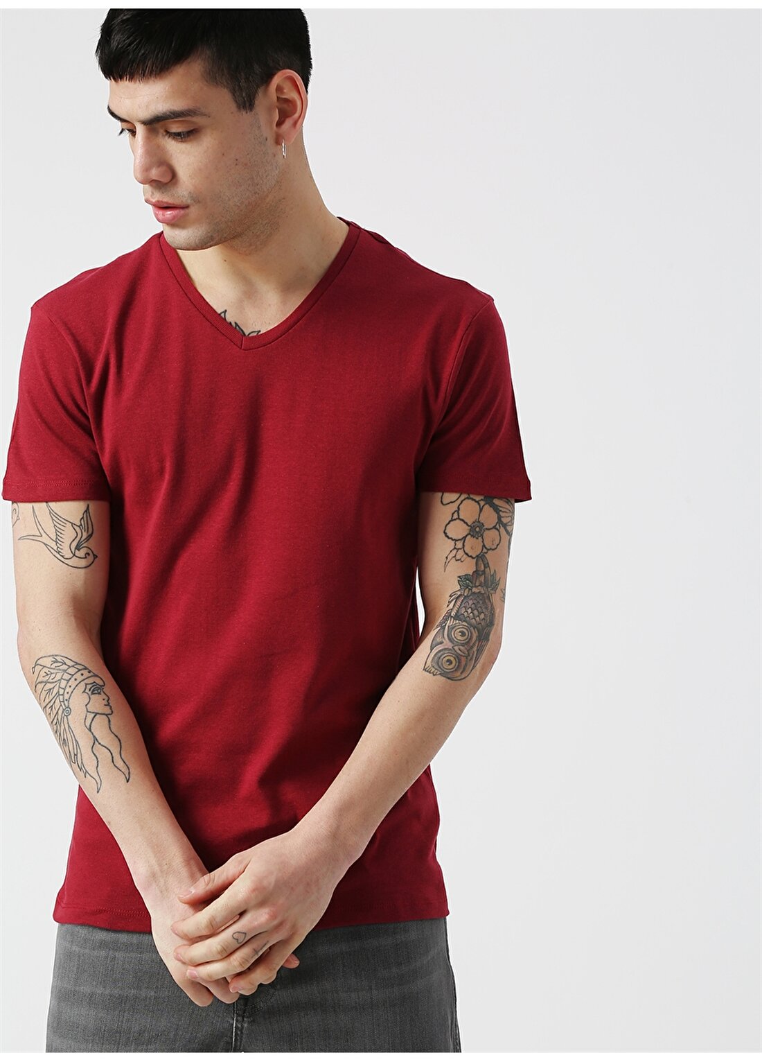 Koton V Yaka Kırmızı T-Shirt