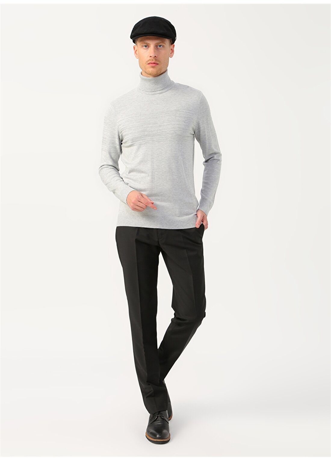 Fabrika Normal Bel Slim Fit Düz Siyah Erkek Klasik Pantolon - KİMYA18/899