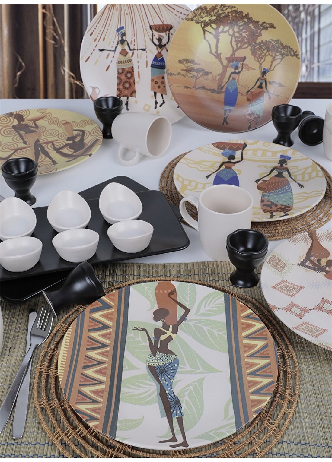 Keramika Ethnic Womans 26 Parça 6 Kişilik Kahvaltı Takımı