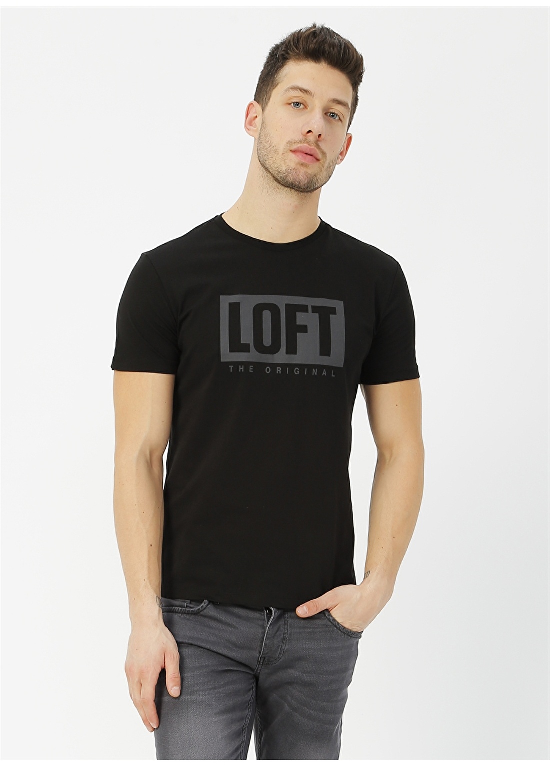 Loft Siyah Baskılı T-Shirt