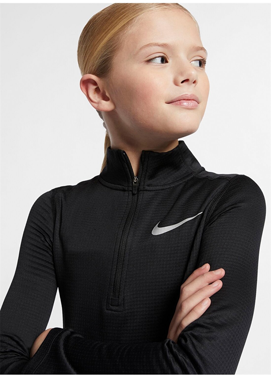 Nike Uzun Kollu Yarım Fermuarlı Kız Çocuk Eşofman Üstü