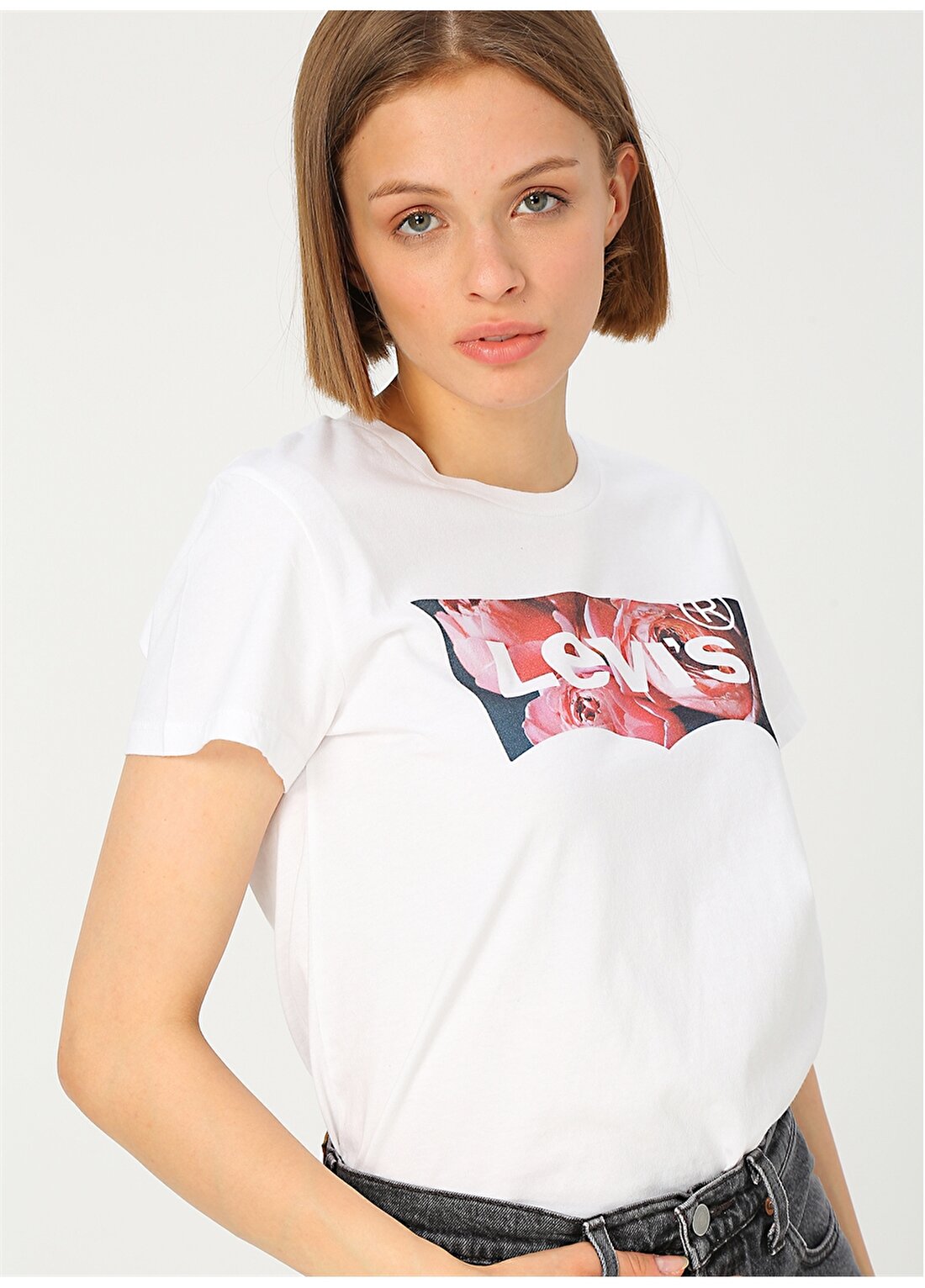 Levis The Perfect Tee Hsmk Photo Fill White G T-Shirt