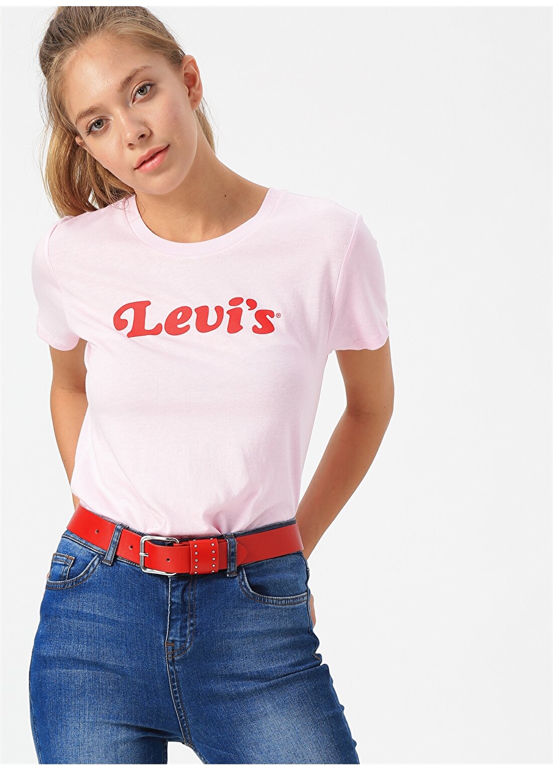 Levis The Perfect Tee Feminine Logo Pink Lady T-Shirt