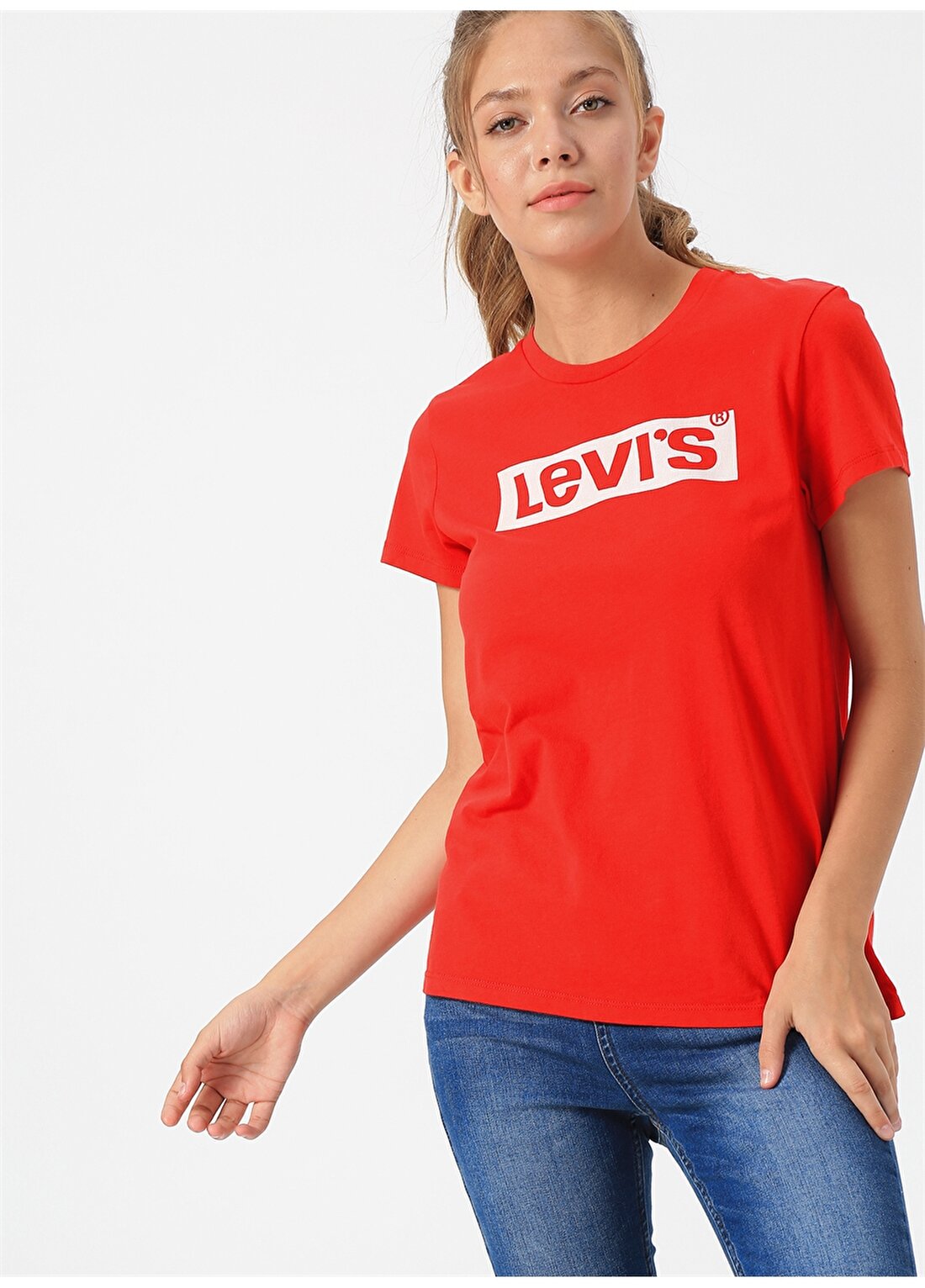 Levis The Perfect Tee Box Tab Brilliant Red T-Shirt