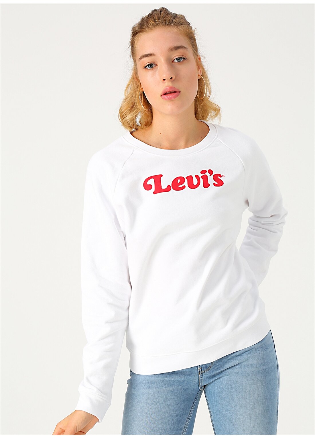 Levis Relaxed Graphic Crew Feminine Logo Crew Sweatshirt