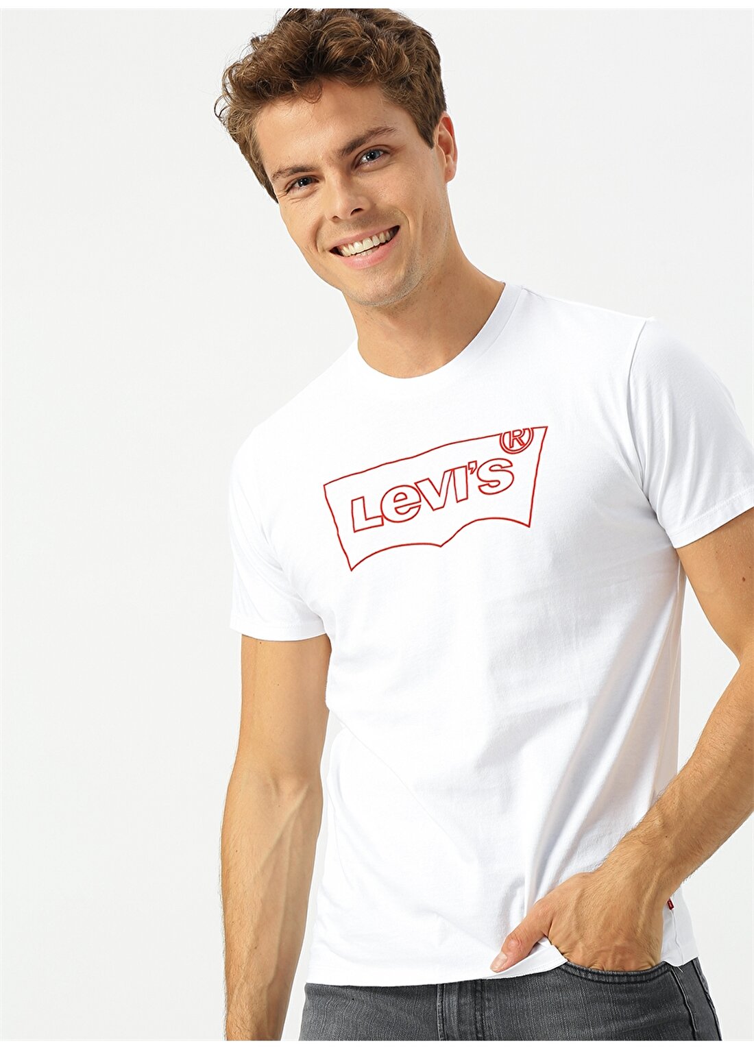 Levis Housemark Graphic Tee Hm Outline White T-Shirt