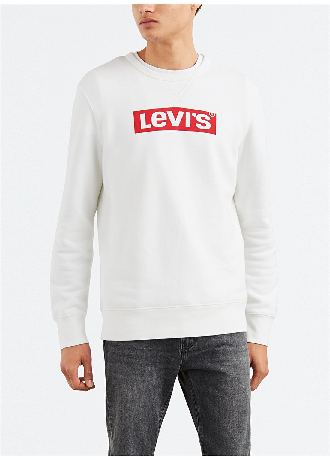 Levis Graphic Crew B Add Crew T2 Flock White Sweatshirt