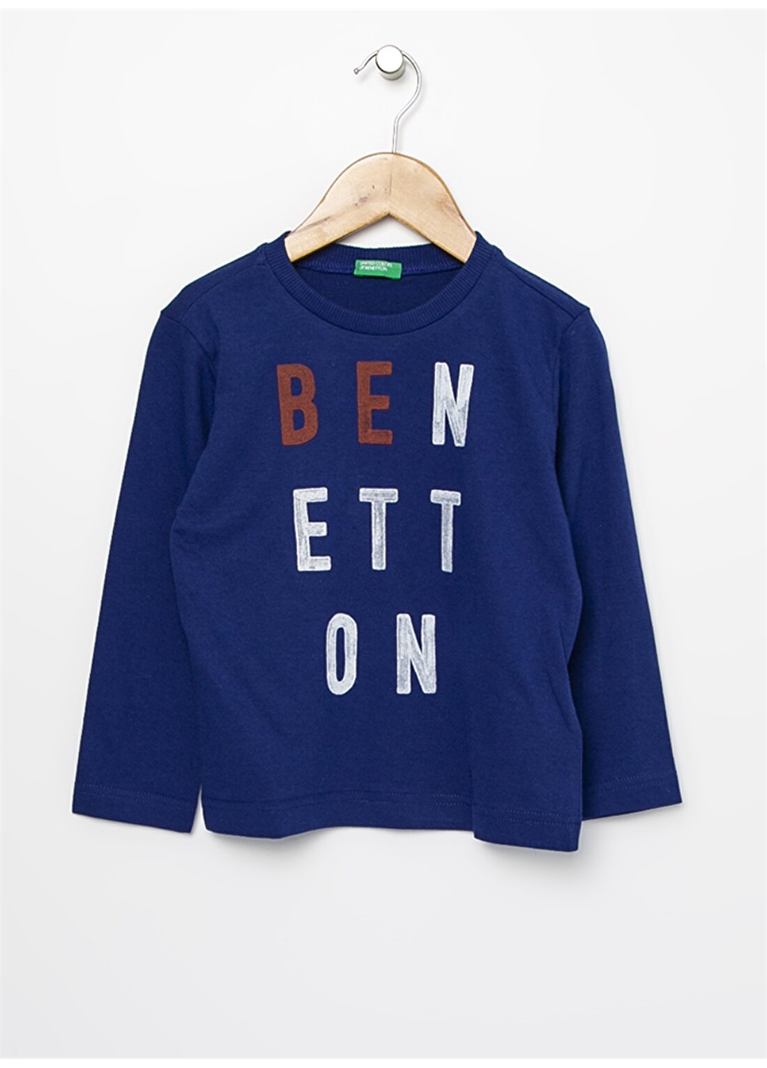 Benetton Lacivert Baskılı T-Shirt
