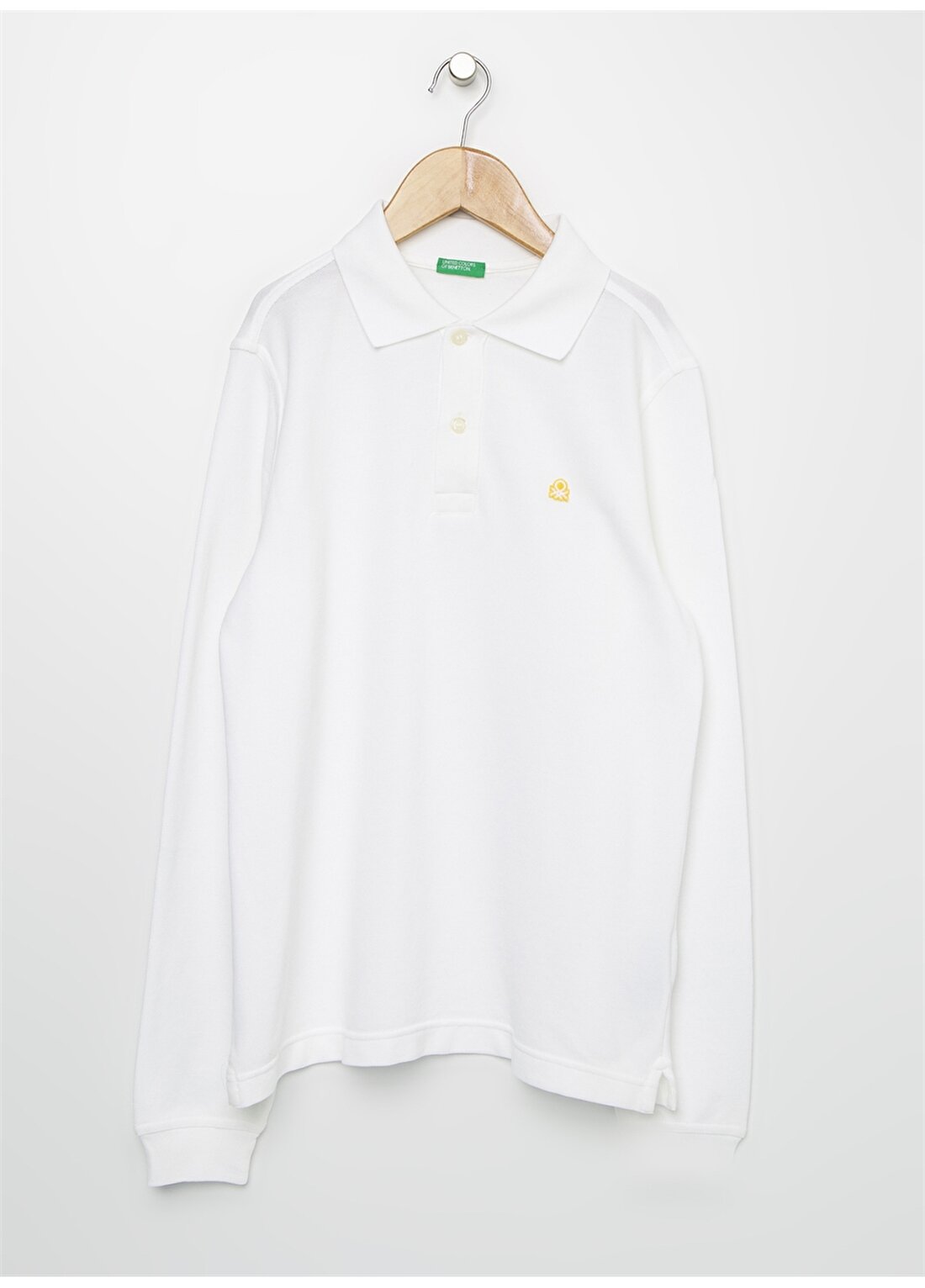 Benetton Uzun Kol Beyaz Çocuk Polo T-Shirt