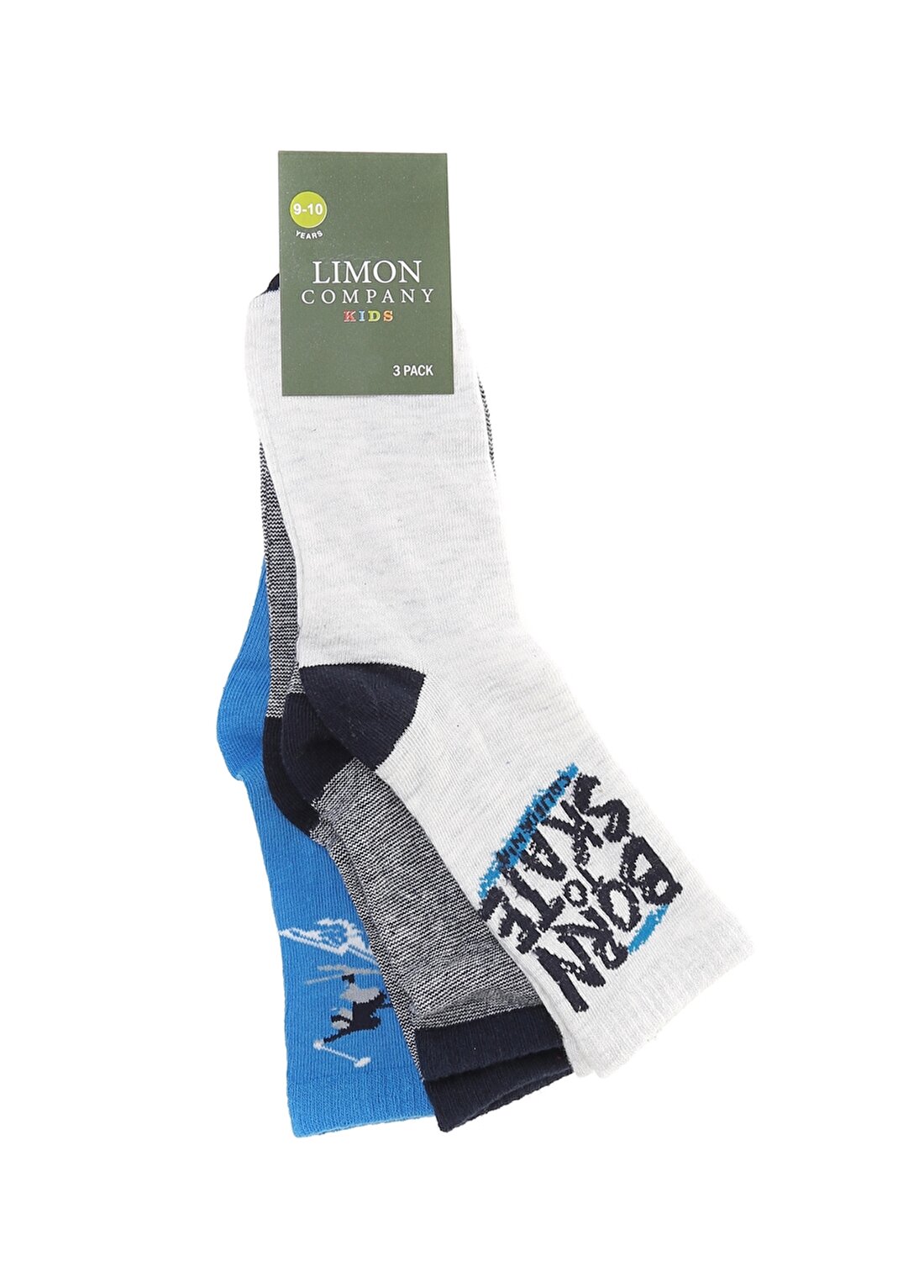 Limon 3''Lü Mavi Erkek Soket Çorap