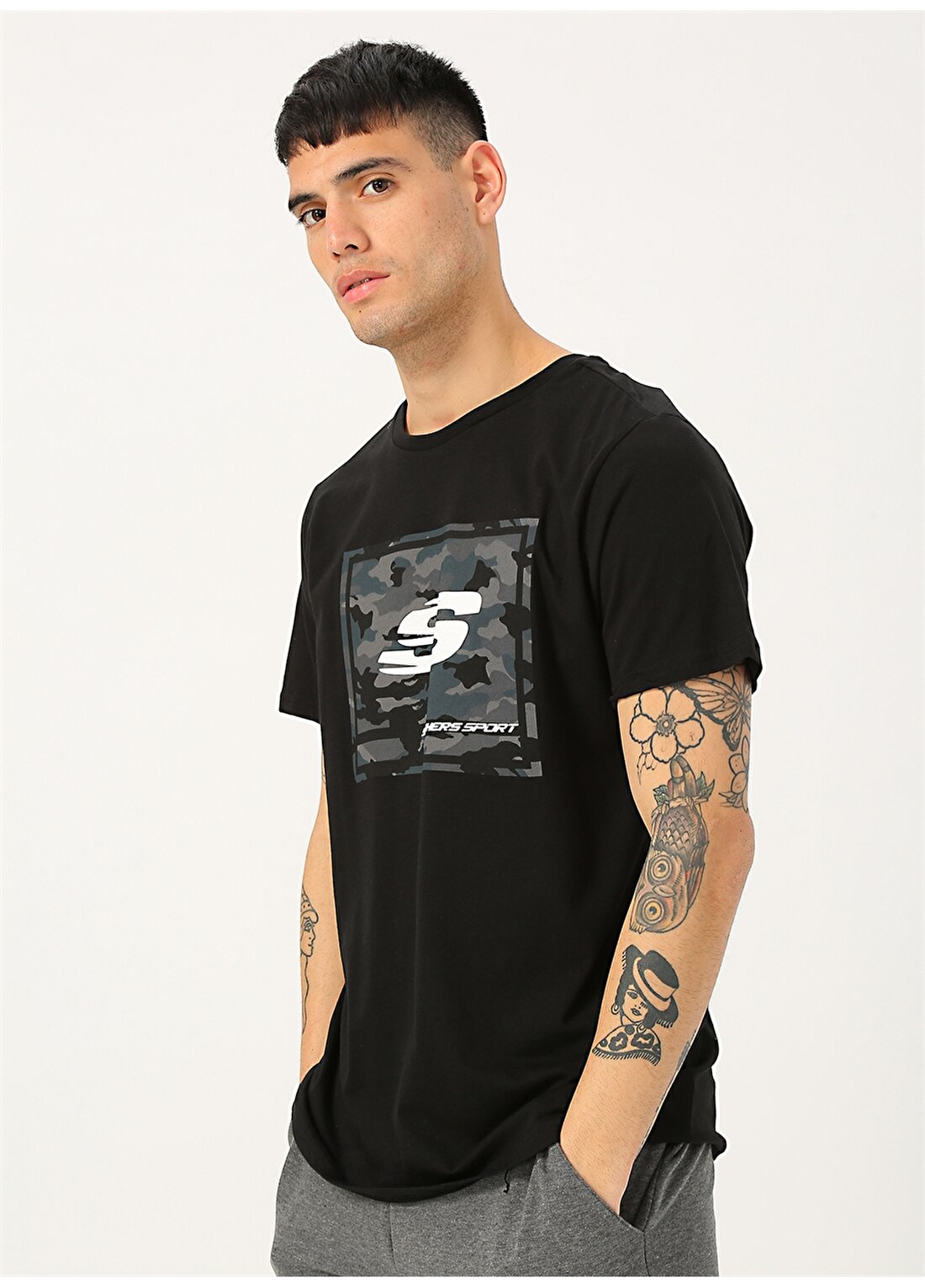 Skechers Siyah Baskılı T-Shirt